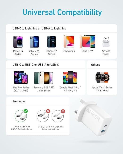 Anker 20W Dual Port High-Speed Charger  gamingstore Anker 20W Dual Port High-Speed Charger  gamingstore